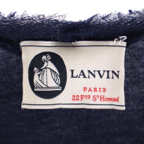 LANVIN ランバン 半袖 ウエストリボン カットソー M ネイビー系 チュニック レディース