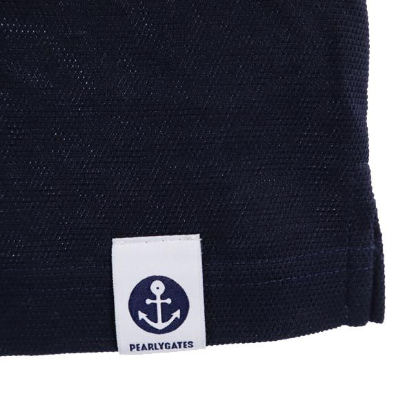 PEARLY GATES パーリーゲイツ 日本製 ゴルフ 半袖 ポロシャツ 0 紺 鹿の子 レディース