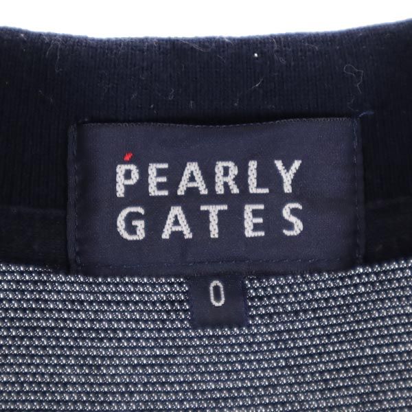PEARLY GATES パーリーゲイツ 日本製 ゴルフ 半袖 ポロシャツ 0 紺 鹿の子 レディース