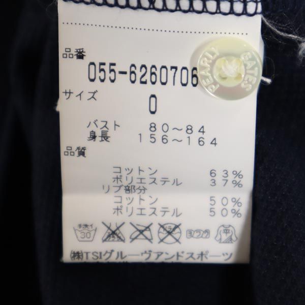 PEARLY GATES パーリーゲイツ 日本製 ゴルフ 半袖 ポロシャツ 0 紺 鹿の子 レディース