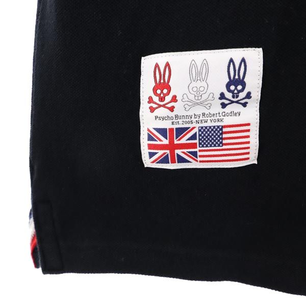 Psycho Bunny サイコバニー ゴルフ 半袖 ポロシャツ Ｍ 黒 鹿の子 メンズ