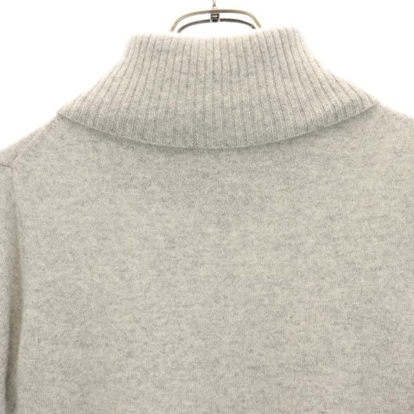 SEIZE カシミヤ100% 半袖 オフタートル ニット 3 グレー セーター レディース