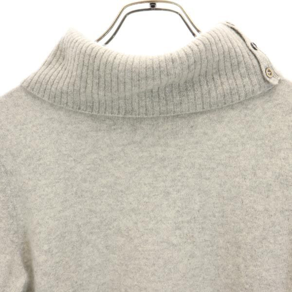 SEIZE カシミヤ100% 半袖 オフタートル ニット 3 グレー セーター レディース