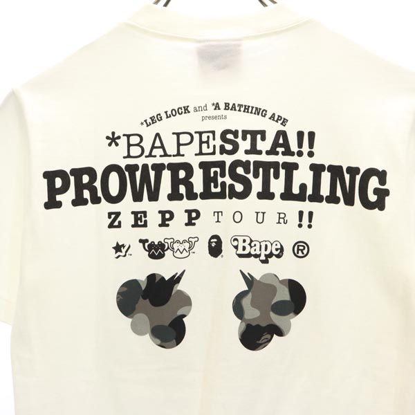 アベイシングエイプ 日本製 プリント 半袖 Tシャツ XS ホワイト系 A BATHING APE メンズ