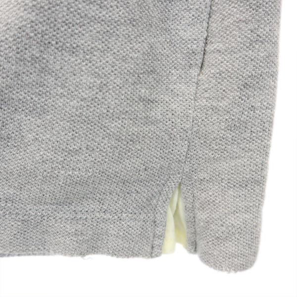 reluxe wjk リラックス ダブルジェーケー 日本製 チューリップ 刺繍 半袖 ダメージ加工 ポロシャツ S グレー 鹿の子 レディース