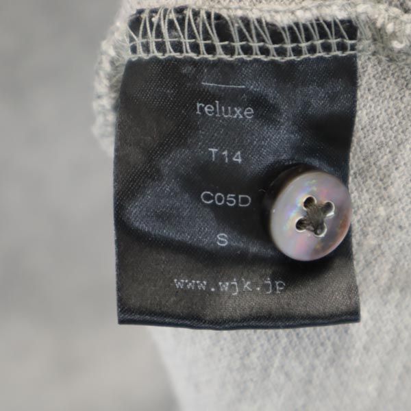 reluxe wjk リラックス ダブルジェーケー 日本製 チューリップ 刺繍 半袖 ダメージ加工 ポロシャツ S グレー 鹿の子 レディース