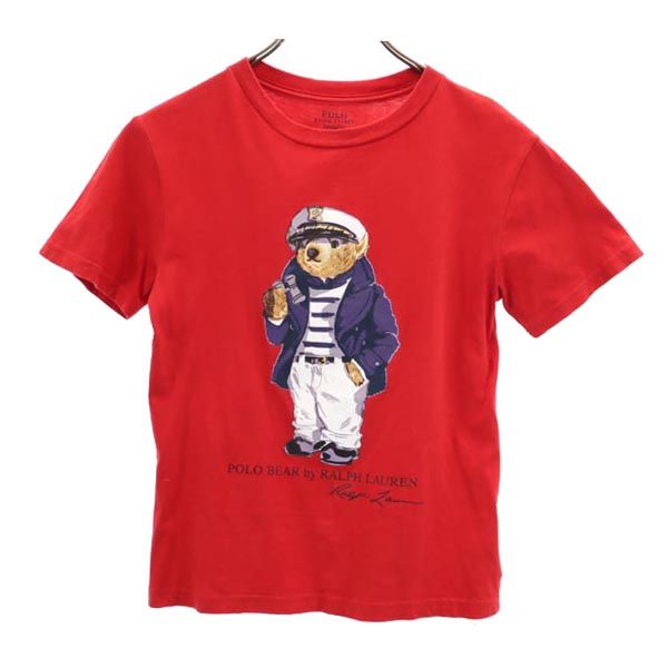 POLO RALPH LAUREN ポロラルフローレン ポロベア プリント 半袖 Tシャツ 140 レッド系 キッズ