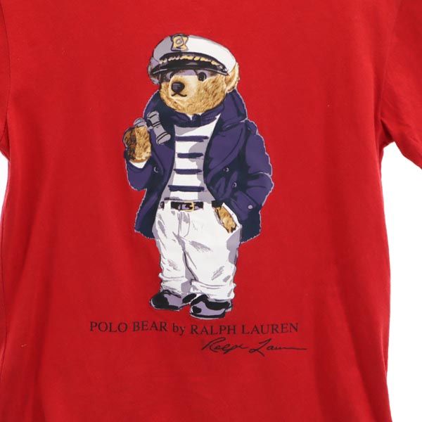 POLO RALPH LAUREN ポロラルフローレン ポロベア プリント 半袖 Tシャツ 140 レッド系 キッズ