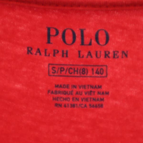 POLO RALPH LAUREN ポロラルフローレン ポロベア プリント 半袖 Tシャツ 140 レッド系 キッズ