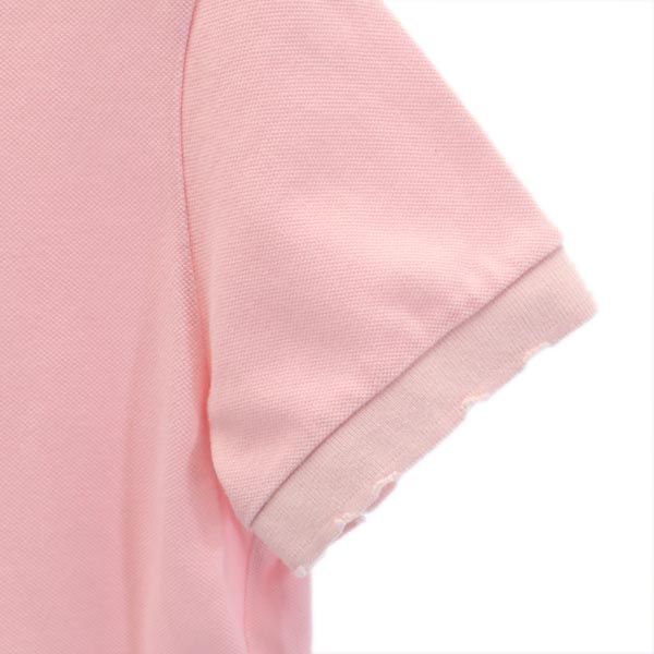 wjk ダブルジェイケイ 日本製 半袖 ダメージ加工 ポロシャツ S ピンク系 鹿の子 レディース