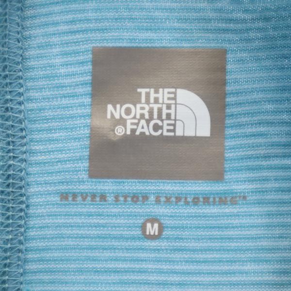 THE NORTH FACE ノースフェイス NTW11281 ボーダー 半袖 フード付 Tシャツ M ブルー系 アウトドア レディース