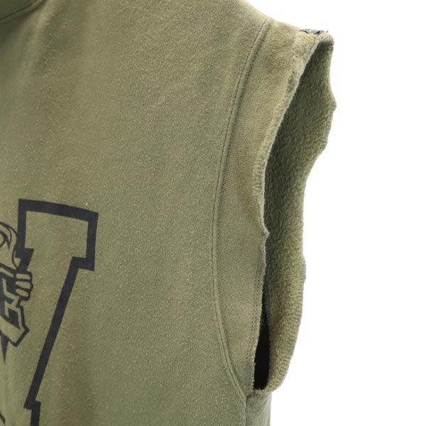 WTAPS ダブルタップス 日本製 ノースリーブ スウェット カーキグリーン 裏起毛 メンズ