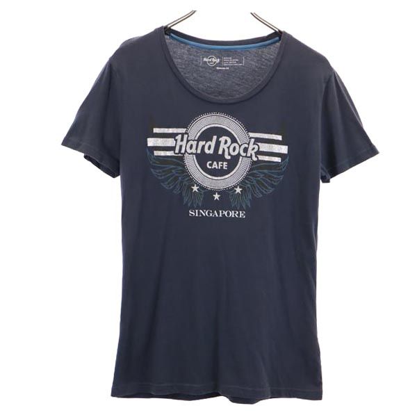 HARD ROCK CAFE ハードロックカフェ プリント 半袖 Tシャツ M ネイビー レディース