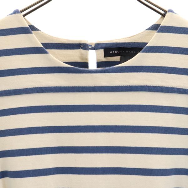 MARC BY MARC JACOBS マークバイマークジェイコブス ボーダー 半袖 ワンピース XS ホワイト系 レディース