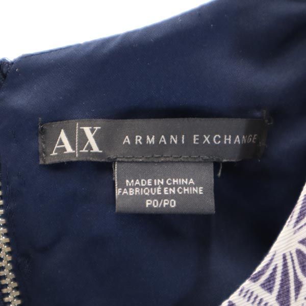 アルマーニエクスチェンジ ノースリーブ ワンピース PO ネイビー系 ARMANI EXCHANGE 両面ジップ レディース