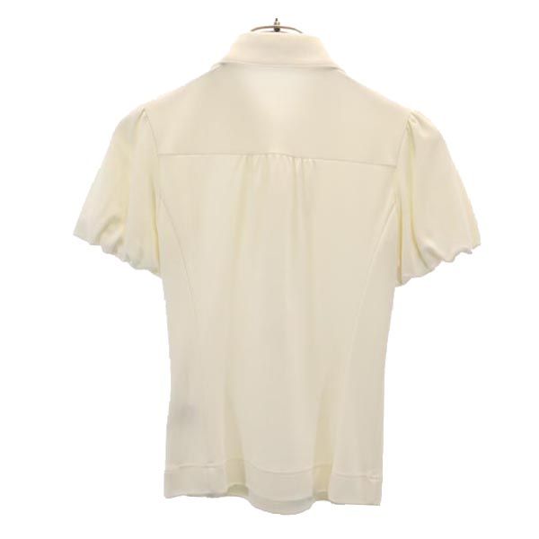 FOXEY NEW YORK フォクシーニューヨーク 日本製 半袖 襟付き バルーン袖 カットソー 38 アイボリー系 レディース