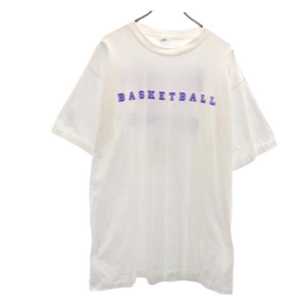 ALORE アローレ 90s オールド USA製 バックプリント バスケットボール 半袖 Tシャツ XL ホワイト メンズ