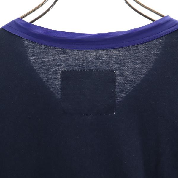 Sacai サカイ 日本製 434 半袖 Vネック Tシャツ 2 紺 メンズ