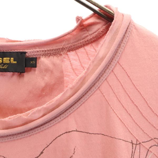 DIESEL ディーゼル プリント 半袖 Tシャツ XS ピンク系 メンズ