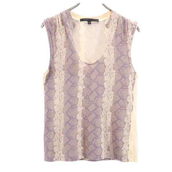 MARC JACOBS マークジェイコブス パイソン柄 ノースリーブ カットソー S ベージュ系 レディース