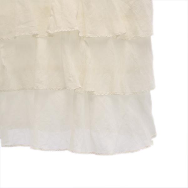 トゥモローランド シルクブレンド ノースリーブ 段々フリル カットソー 38 ホワイト系 TOMORROWLAND レディース