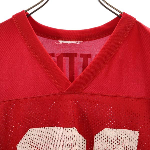 90s オールド USA製 フットボールT 21 SANDERS アメリカンフットボール 半袖 ウェア M レッド アメフト メンズ