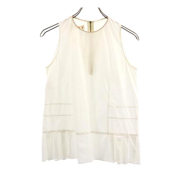 MARNI マルニ ノースリーブ カットソー 38 ホワイト系 バックプリント レディース