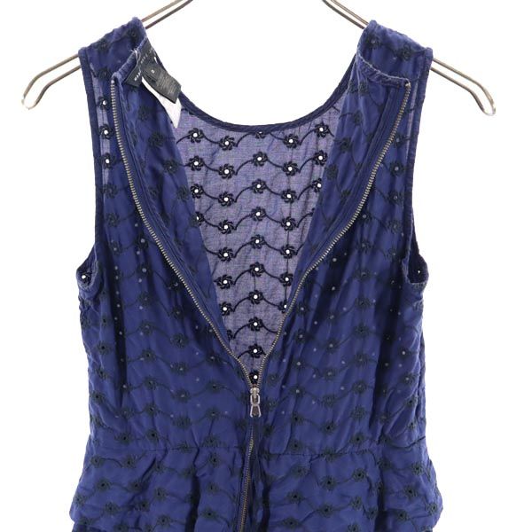 MARC BY MARC JACOBS マークバイマークジェイコブス ノースリーブ ワンピース 0 ネイビー系 バックプリント レディース