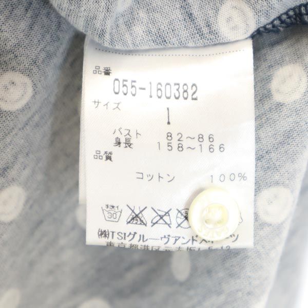 PEARLY GATES パーリーゲイツ 日本製 総柄 ゴルフ 半袖 ウェア 1 ネイビー レディース
