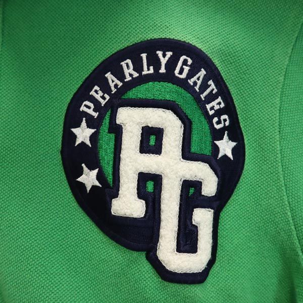 PEARLY GATES パーリーゲイツ 日本製 ゴルフ 半袖 ウェア 0 グリーン 鹿の子 レディース