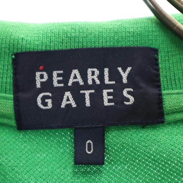PEARLY GATES パーリーゲイツ 日本製 ゴルフ 半袖 ウェア 0 グリーン 鹿の子 レディース