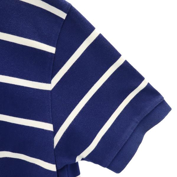 Polo by Ralph Lauren ポロバイラルフローレン ボーダー柄 半袖 ポロシャツ L ブルー×ホワイト 鹿の子 メンズ