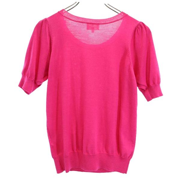 LANVIN en Bleu ランバンオンブルー ウール 半袖 肩デザイン ニット カットソー 38 ピンク系 レディース