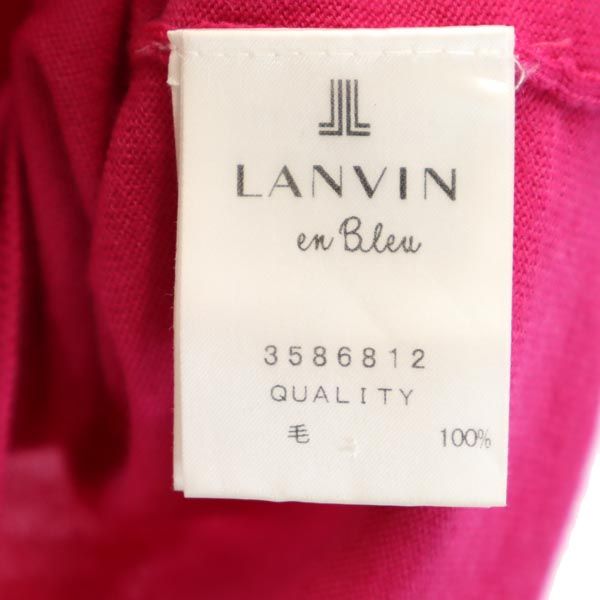 LANVIN en Bleu ランバンオンブルー ウール 半袖 肩デザイン ニット カットソー 38 ピンク系 レディース