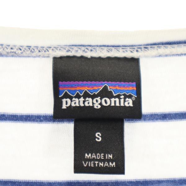 patagonia パタゴニア アウトドア ボーダー 長袖 ロールアップ袖 Tシャツ S ホワイト系 ロンT レディース