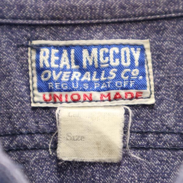 リアルマッコイ 半袖 ワークシャツ 14 青系 REAL McCOY メンズ