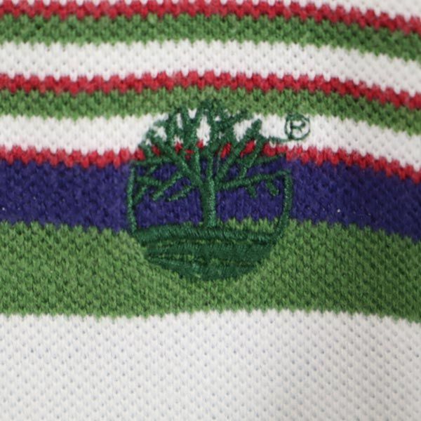 Timberland ティンバーランド ボーダー 半袖 ポロシャツ XS グリーン系 鹿の子 メンズ