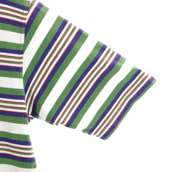 Timberland ティンバーランド ボーダー 半袖 ポロシャツ XS グリーン系 鹿の子 メンズ