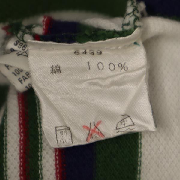 Timberland ティンバーランド ボーダー 半袖 ポロシャツ XS グリーン系 鹿の子 メンズ