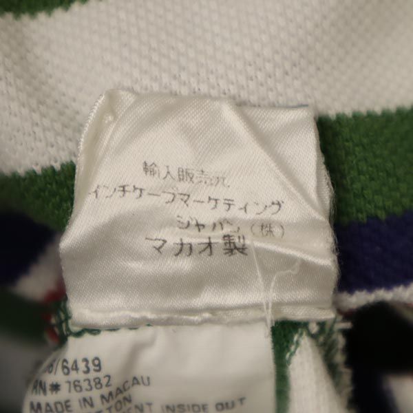 Timberland ティンバーランド ボーダー 半袖 ポロシャツ XS グリーン系 鹿の子 メンズ