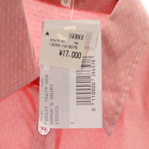 未使用 NARACAMICIE ナラカミーチェ イタリア製 総柄 7分袖 シャツ 0 ピンク系 レディース