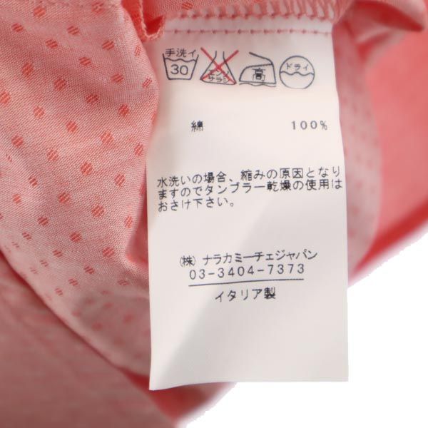 未使用 NARACAMICIE ナラカミーチェ イタリア製 総柄 7分袖 シャツ 0 ピンク系 レディース