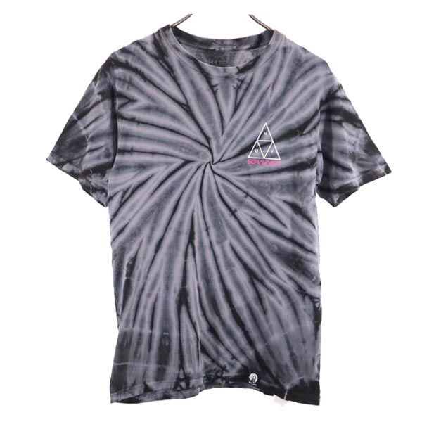 HUF ハフ バック プリント 半袖 Tシャツ S グレー系 染加工 メンズ