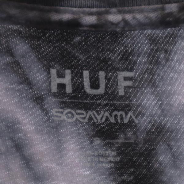 HUF ハフ バック プリント 半袖 Tシャツ S グレー系 染加工 メンズ
