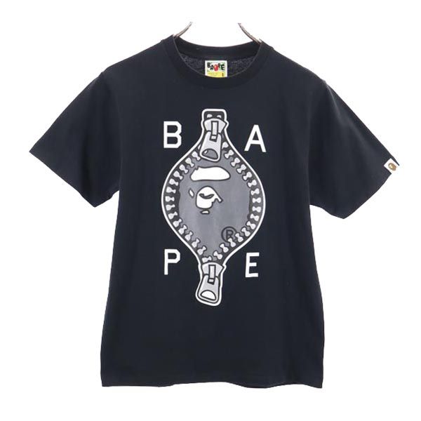 BAPE ベイプ プリント 半袖 Tシャツ S 黒 アベイシングエイプ  A BATHING APE メンズ