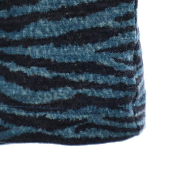 ケンゾー エイチアンドエム ウール ゼブラ柄 半袖 Tシャツ S 青系 KENZO H＆M メンズ