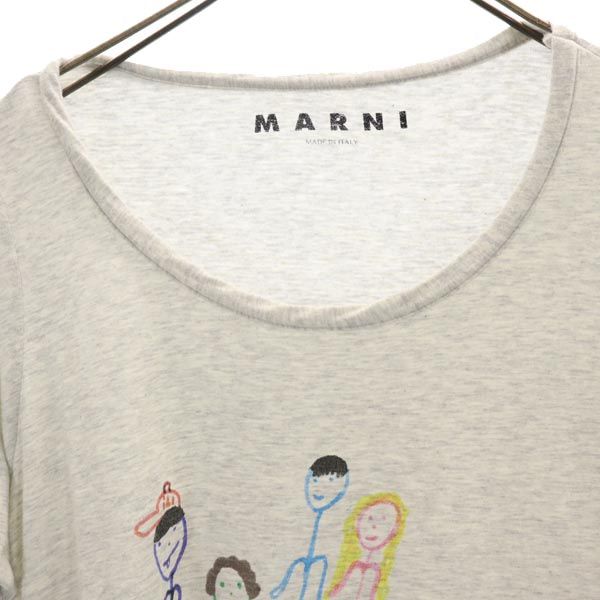 MARNI マルニ イタリア製 プリント 半袖 Tシャツ 42 グレー系 レディース