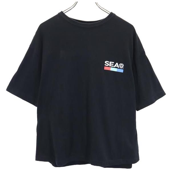 ウィンダンシー バックプリント 半袖 Tシャツ M 黒系 WIND AND SEA メンズ