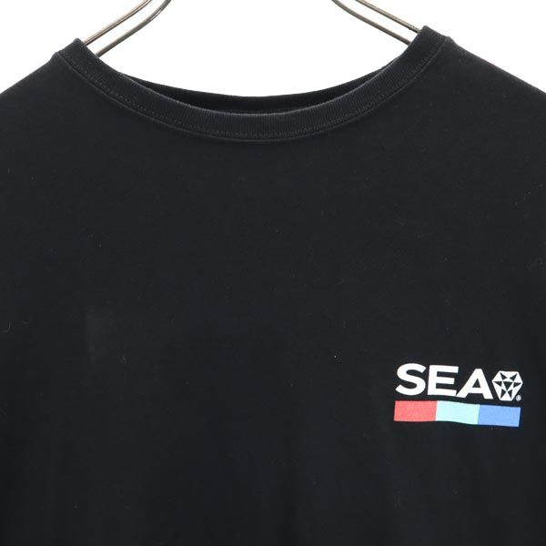 ウィンダンシー バックプリント 半袖 Tシャツ M 黒系 WIND AND SEA メンズ