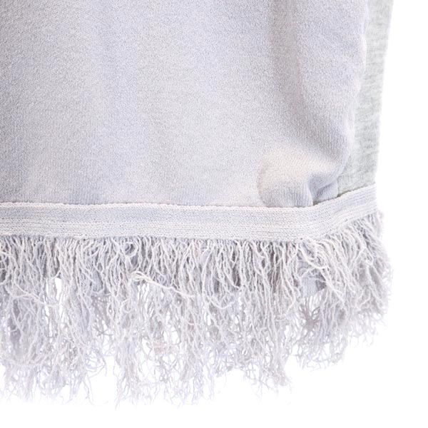 LANVIN ランバン 半袖 カットソー 38 グレー系 フリンジ バックジップ レディース